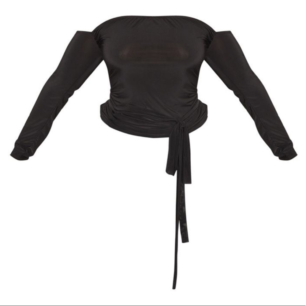 Plus Black Slinky Bardot top
